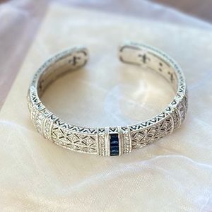 Judith Ripka Estate Pia Hinge Cuff Sapphire small